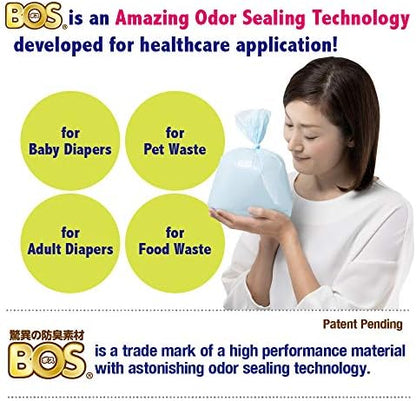 BOS Amazing Odor Sealing Cat Waste Bags - Durable and Unscented [Size: S, Color: light blue] (90 count, Pack of 2) (180 Bags)★May be too small to get a litter scoop inside!