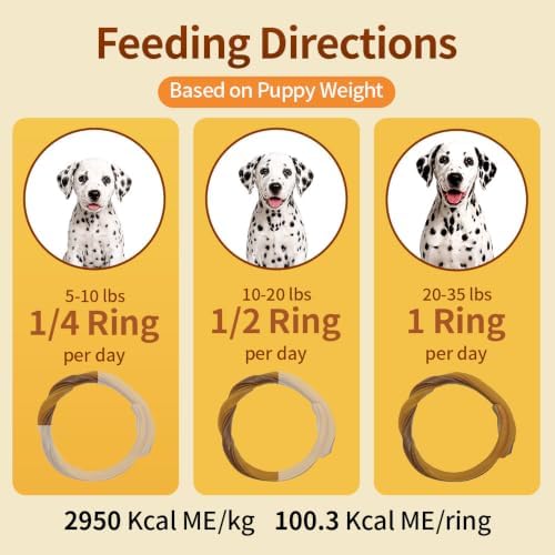 N-Bone Puppy Teething Rings, Pumpkin Flavor, Natural Puppy Teething Chews & Chew Treats, Helps Soothe Teething Gums, Calcium Enriched, 3 Rings