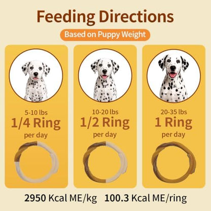 N-Bone Puppy Teething Rings, Peanunt Butter Flavor, Natural Puppy Teething Chews & Chew Treats, Helps Soothe Teething Gums, Calcium Enriched, 6 Rings