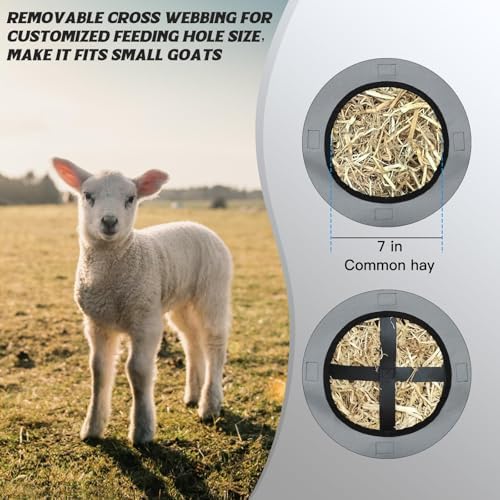 Hay Bags,Slow Feed Hay Bags for Horses,Goats,Donkeys with Reinforced Oxford Fabric and High Strength Metal Clasp,Horse Feeding Supplies with Strap for Easy Hanging (1 Grey)