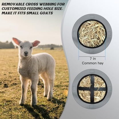 Hay Bags,Slow Feed Hay Bags for Horses,Goats,Donkeys with Reinforced Oxford Fabric and High Strength Metal Clasp,Horse Feeding Supplies with Strap for Easy Hanging (1 Grey)