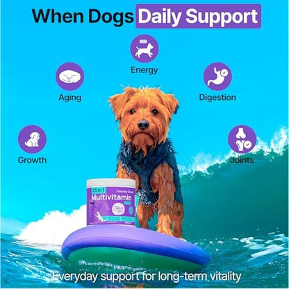 Dog Multivitamin Chewable with Glucosamine, Chondroitin & Probiotics – Dog Vitamins And Supplements – Skin, Hip & Joint, Immune - Puppy, Senior Dogs Supplements, 2 pack 340 Count, Made in USA