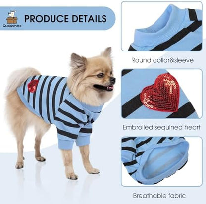 Queenmore Large Dog Shirt,Soft Breathable Dog Shirt for Dogs Cats Boy Girl,Pet Clothes for All Season,Breathable Lightweight Pet Tshirt for Frenchie, Dachshund, Yorkie