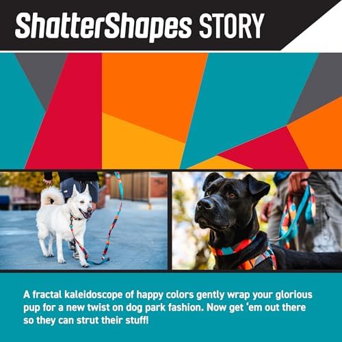 Wolfgang Heavy Duty Adjustable Dog Harness, Pull-Tested to Over 800 lbs for Walking & Training, ShatterShapes Print, Large