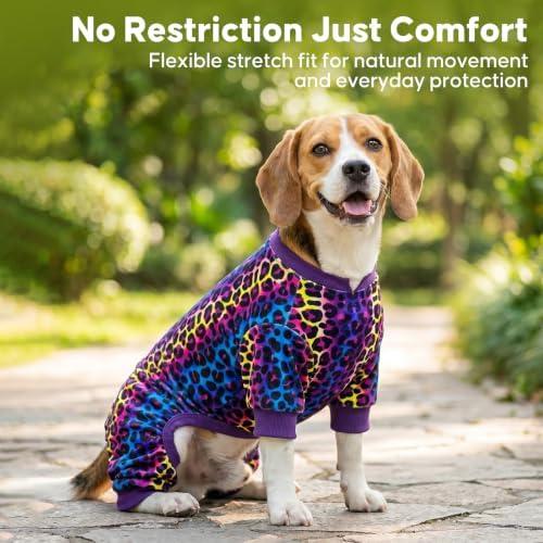 KYEESE Velvet Dog Pajamas for Small Dogs Soft Onesie Shirt, Leopard