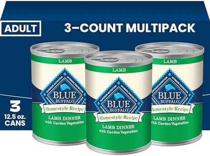Blue Buffalo Homestyle Recipe Lamb Adult Wet Dog Food, 12.5 oz, 3 ct