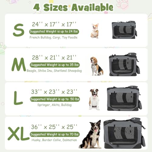 Giantex Collapsible Soft Dog Crate, 24 Inch Portable Travel Dog Kennel