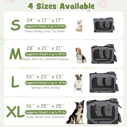Giantex Collapsible Soft Dog Crate, 24 Inch Portable Travel Dog Kennel