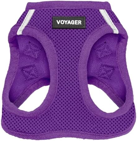 Best Pet Supplies Voyager Step-in Air Harness - All Weather Mesh, Reflective, No Pull Harness for Dogs, Cats - Secure with Hook & Loop Fastener, Buckle, Double D-Rings - Purple, XS