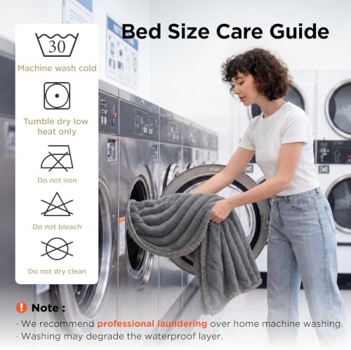 Bedsure ComfyFleece™ Waterproof Blanket for Bed, Twin（60"x80"） Warm Grey