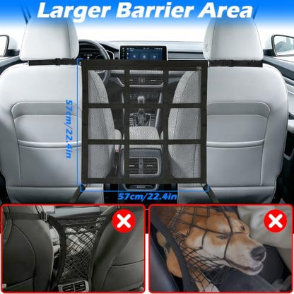 Dog Car Barrier,9-Grid Reinforced,Easy-Install Car Net for Dogs