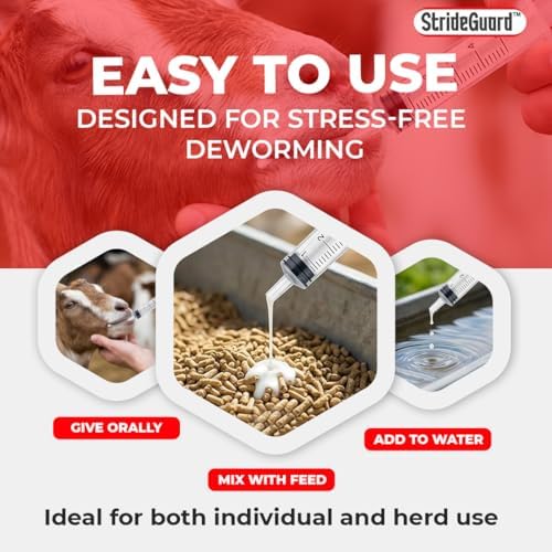 Dewormer for Horse, Dewormer for Goat and Cattle & More, Ivermectin Liquid for All Wormers, Tapeworms, Roundworms & Hookworms