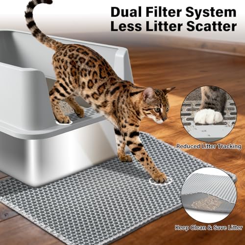 Stainless Steel Litter Box, XL Metal Litter Box with Lid 2 Pack