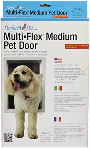 IDEAL PET PRODUCTS SINCE 1979 Perfect Pet Multi-Flex Pet Door, Medium, 6.38" x 11.25" Flap Size