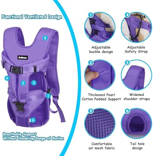 PetBonus Dog Front Carrier Backpacks, Legs Out Easy-fit Puppy Chest Carrier