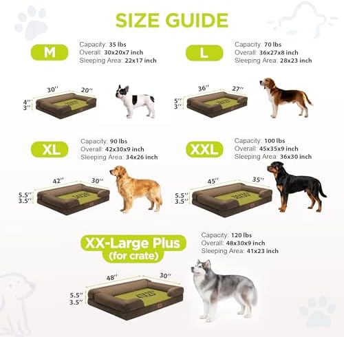 Waterproof Orthopedic Dog Bed for Medium Large Sized Dogs
