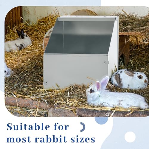 2 Pcs Galvanized Metal Rabbit Nesting Box, 20 * 14 * 12 Inch
