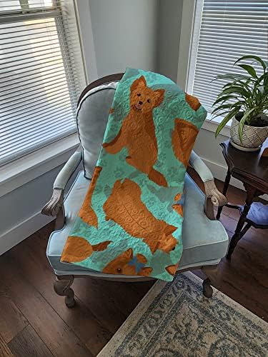 Caroline's Treasures MLM1062LQB Red Yorkie Quilted Blanket 50x60 Artwork Pattern Quilted Throw Blanket for Bed, Couch, Sofa, Soft and Lightweight
