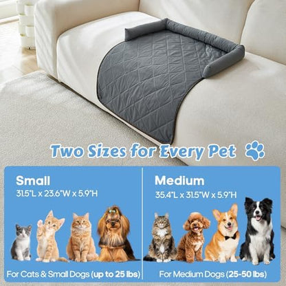 Cooling Dog Bed Mats with Neck & Head Support, 31.5 x 23.62 inch Grey