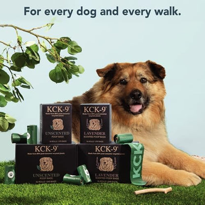 80% Recycled Plastic Dog Poop Bags – Extra Thick, Leak Proof Waste Bags, Big Dog Approved (Lavender, 540 Bags)