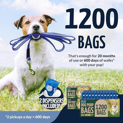 Reli. Biodegradable Dog Poop Bags Rolls (1200 Pack, 80 Rolls) Unscented