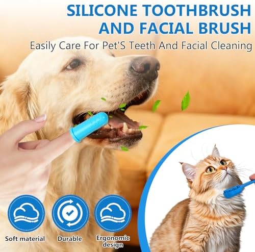 nooepc 6PCS Dog Washing Gloves Pet Grooming Gloves Dog Bath Supplies Dog Bath Brush Silicone Gloves for Dogs and Cats Bathing Dog Comb Dog Toothbrush