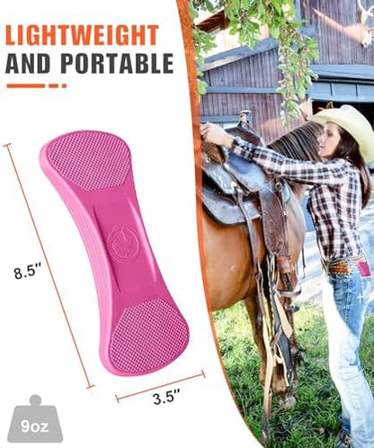 Horse Grooming Shedding Tool - Blade-Free Horses Brush for Grooming Kit Supplies, Pink
