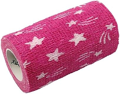 SyrFlex Cohesive Bandage 4” HOT Pink Star 4pk