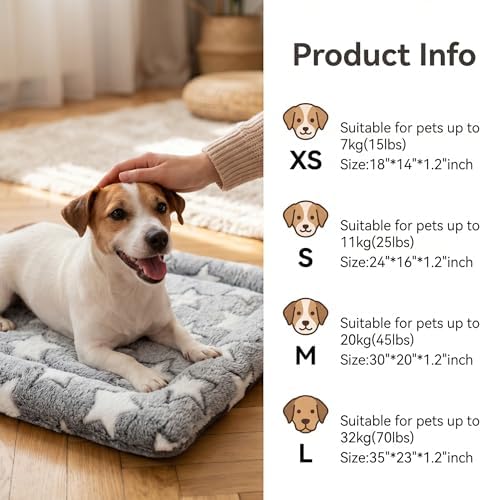 Cat & Dog Bed Mat - Reversible Dog Crate Bed Mats, Soft & Breathable Kennel Pad, Durable Crate Bed for Extra Small Dogs & Cats