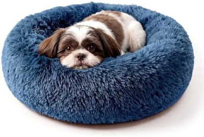 nononfish Plush Dog Bed for Small Dogs,Soft Calming Donut Bed