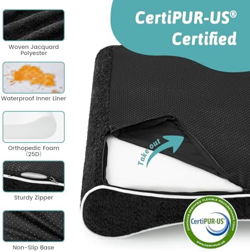 COZY KISS Orthopedic Dog Bed, for Medium Dogs up to 65 lbs, 36x24x5.5in