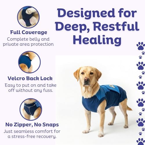 Surgi Snuggly Dog Surgery Recovery Suit, Cone Alternative, Spay/Neuter XLL