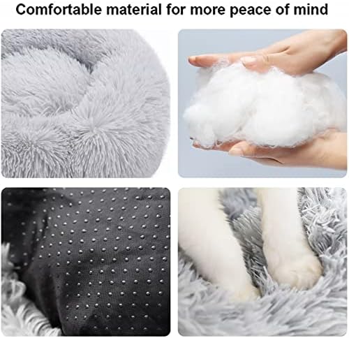 Nisrada Dog Bed for Small Medium Large Dogs, 27 inch Calming Dogs Bed, Washable-Round Cozy Soft Pet Bed for Puppy and Kitten with Slip-Resistant Bottom