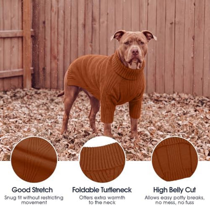 Turtleneck Dog Sweater,Thermal Knitted Sweater for Small Dogs Girl Boy, M