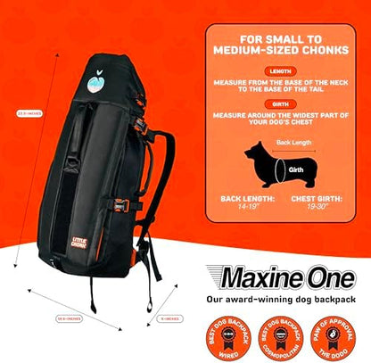 Little Chonk Maxine One Dog Backpack Carrier for Medium Dogs (Gray)