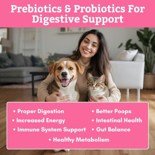 Prebiotics & Probiotics for Dogs & Cats Digestive Health, 1 Oz, 28 Scoops