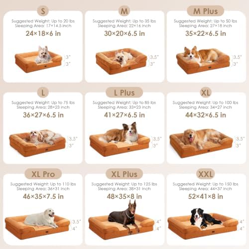 EHEYCIGA Orthopedic XXL Dog Bed, Waterproof Washable XL Big Pet Bed 46"