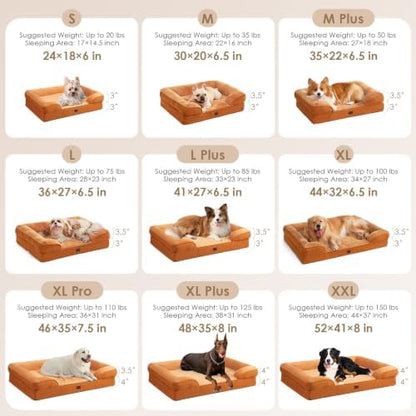 EHEYCIGA Orthopedic XXL Dog Bed, Waterproof Washable XL Big Pet Bed 46"