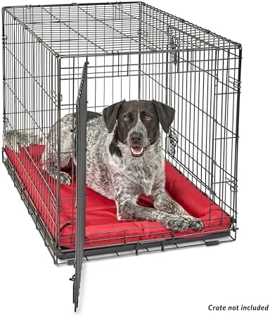 MidWest Homes for Pets Ultra-Rugged MAXX Dog Bed, Water Repellent, Easy Wipe Clean, Super Durable, Fits 36-Inch Dog Crates, Red, Polyester, 22.45"L x 17.33"W x 3"H