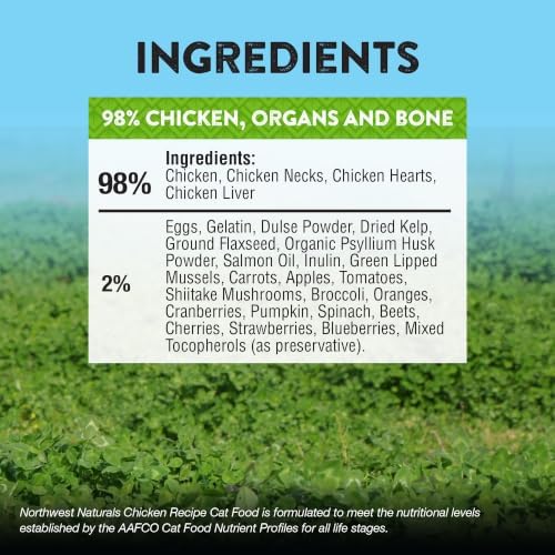Northwest Naturals Freeze-Dried Chicken Cat & Kitten Food – Bite-Sized Nibbles – Healthy, Limited, Human-Grade Ingredients, All-Natural, High-Protein Raw Diet – Complete & Balanced, Made in USA, 11 oz