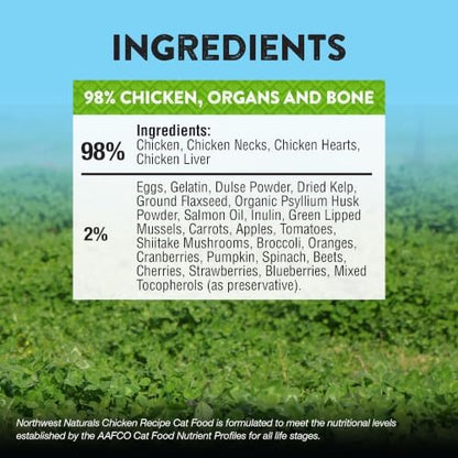 Northwest Naturals Freeze-Dried Chicken Cat & Kitten Food – Bite-Sized Nibbles – Healthy, Limited, Human-Grade Ingredients, All-Natural, High-Protein Raw Diet – Complete & Balanced, Made in USA, 11 oz