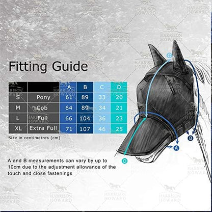 Harrison Howard LumiVista Horse Fly Mask Standard with Ears UV Protection for Horse Green Cactus M Cob