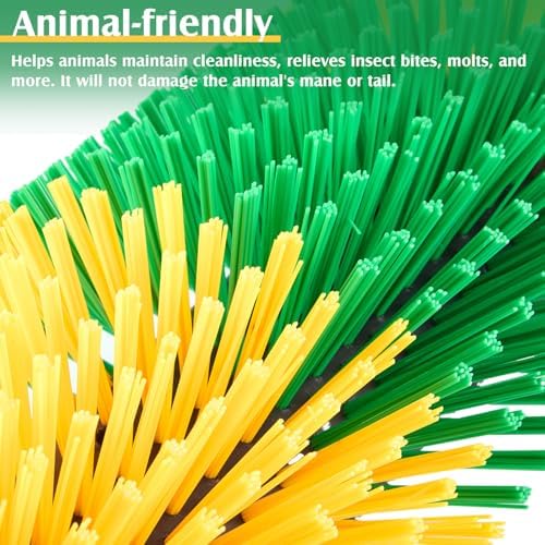 3 Pack Livestock Scratching Brush, Green and Yellow
