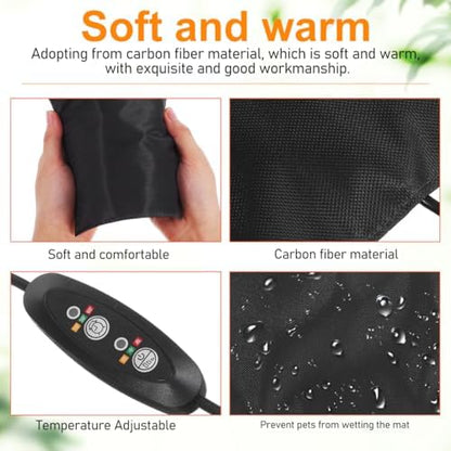 USB Small Pet Heating Pad, 5.5 Inch Reptile Heat Mat with Temp (Pack of 2)