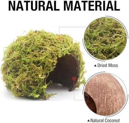 Hamster Hideout - Large, Natural Moss, Handcrafted for Syrian Hamsters, Rats & Guinea Pigs, Safe & Eco-Friendly