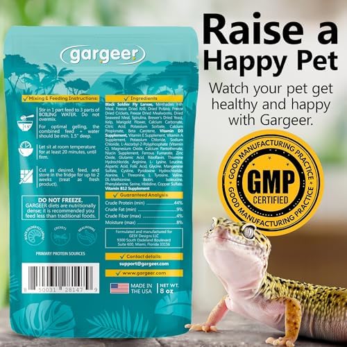Gargeer 8oz Leopard Gecko Food. All Stages Complete Gel Diet, Made in USA