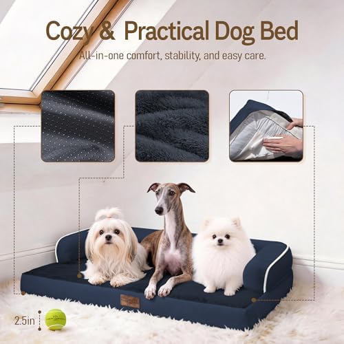 Comfort Expression Orthopedic Waterproof Jumbo Dog Bed for Giant Dogs