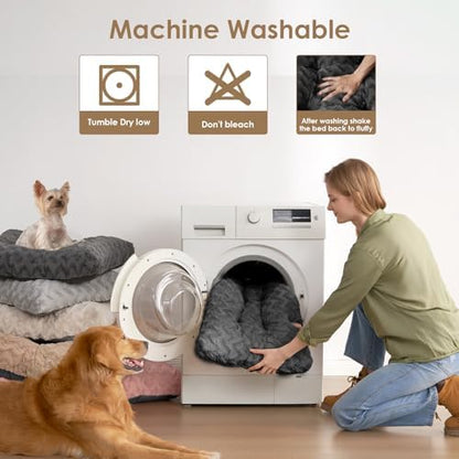 EHEYCIGA Washable XL Dog Beds Large Sized Dog, 44x32 Inch Pet Bed, Charcoal