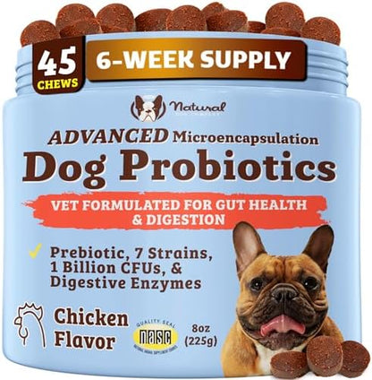 Natural Dog Company Dog Probiotic Chews, 45 Ct - 6 Weeks Supply