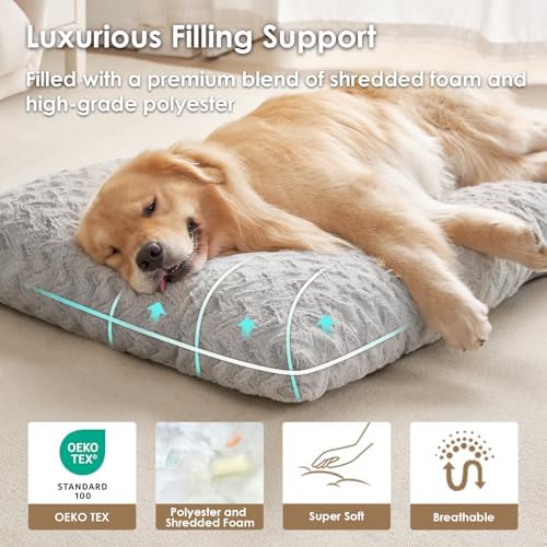 EHEYCIGA XXL Dog Bed 47x29 Inch, Extra Large Pet Beds for Dogs, Grey